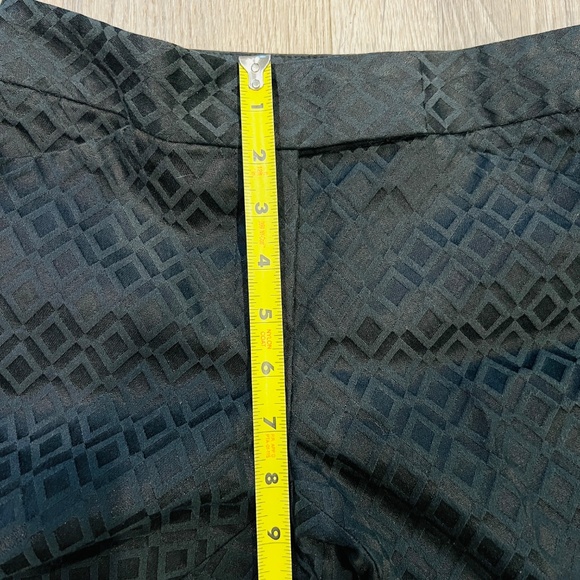 Elie Tahari trouser Pants Women 2 Black Diamond Pattern office geometric pleated - Picture 12 of 17